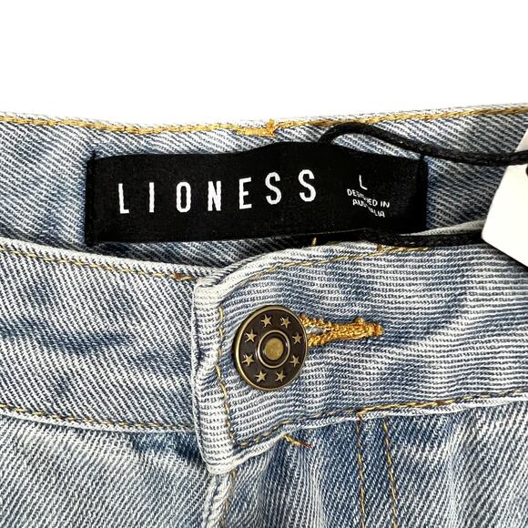 Lioness Horseshoe Jeans Size Large Light Wash Balloon Barrel Wide Leg Denim NEW - Picture 7 of 9